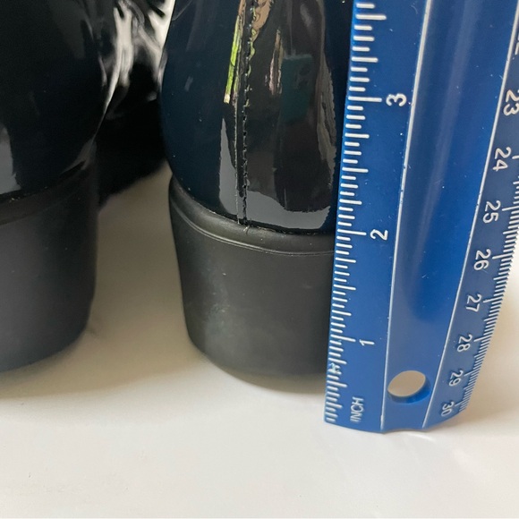 Wonders Alba Navy Patent Leather Gored Platform Wedge Tassel Loafers Size 10 - Picture 14 of 16